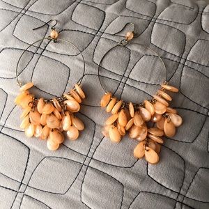 Dainty orange chandelier earrings